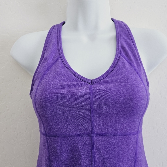 Athleta Equator Strappy Racerback Workout Tank Top Purple Padded Bra - Picture 2 of 9